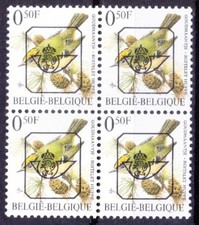 Belgium 1991 MNH Blk, Pre-cancel Birds, Goldcrest  