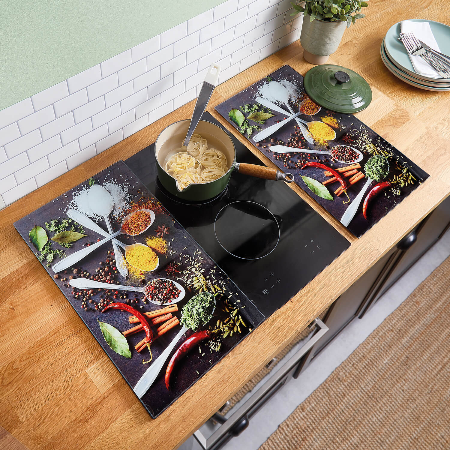 Set Of 2 Glass Hob Covers eBay