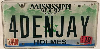 Vanity 4 DENJAY DEN JAY license plate Dennis Dena Jayden Jason Jacob James John