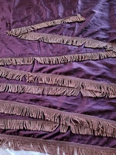 Set of 2 Croscill Maroon Swag Valances With Fringe 20' x 42" and 18' x 42"