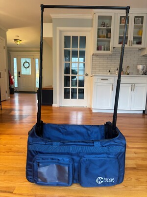 Kendall Country Rolling Dance Bag w. Garment Rack, Navy Blue, Large 28'' OPEN BOX