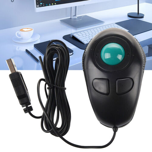 USB Wired Trackball Mouse Portable PC Laptop Finger Hand Held Computer Mice 3tcT
