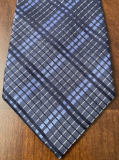 Marc Anthony Blue, Plaid 100 Silk Men  s Neck Tie