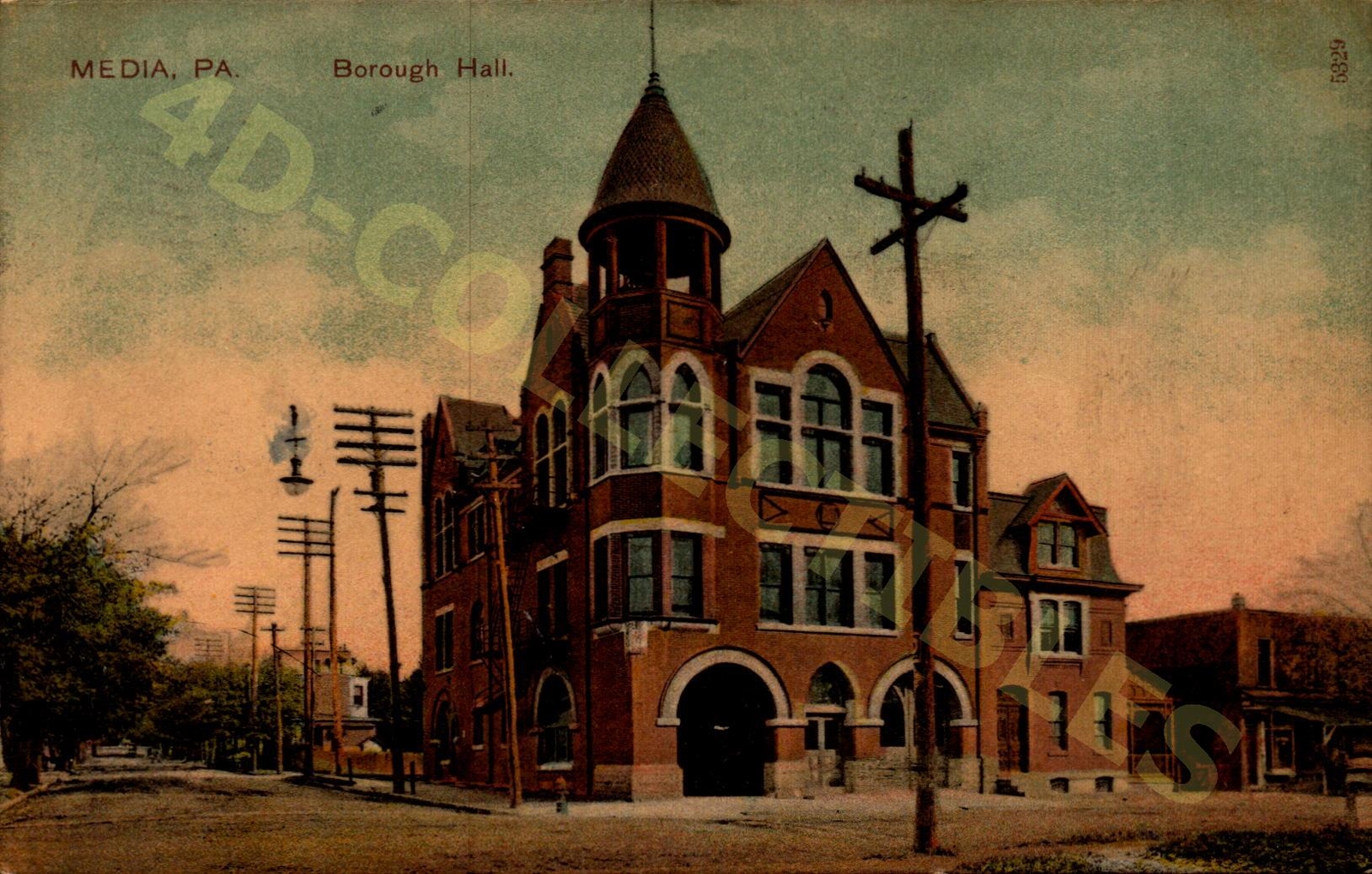 Vintage postcard Media PA Borough Hall Classic Postcard View eBay