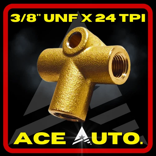 3/8 UNF 3-Way BRASS Female Brake Pipe Connector for 3/16' pipes
