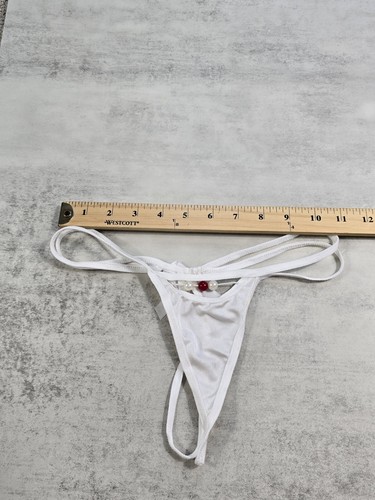 Unbranded Small S Bead White Thong String Panties Panty Sexy White See Thru Mesh - Picture 12 of 15