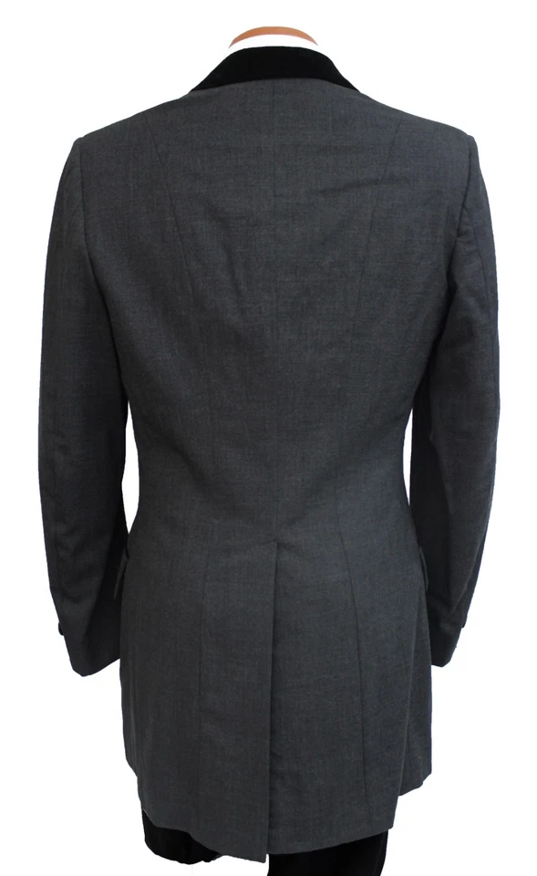 Chaqueta corta cochecito gris carbón después de seis abrigo disfraz victoriano con corbata Foto 4 de 4