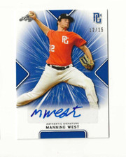 2021 MANNING WEST LEAF PERFECT GAME AUTO BLUE PARALLEL ROOKIE #12/15  MINT  NEW