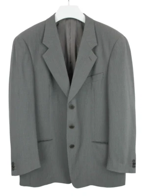GIORGIO ARMANI Blazer Homme (EU) 52 Simple Boutonnage Mélange De Laine Rayé - Photo 1/4
