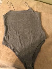 Wild Fable Women's Medium Gray Cotton Stretch Tank Top Bodysuit