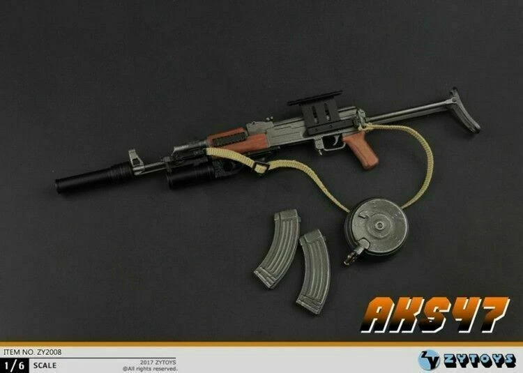 1/6 ZYTOYS AK47 AK47S + Pistola Silenciadora Rifle Modelo Arma Juguetes con Soporte Plegable Foto 4 de 4