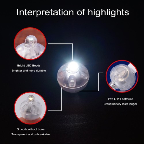 1/5x Individual LED Lights Lamp Ball,Tiny,Wireless, Battery,Craft,Glow,-Nice - Picture 7 of 9