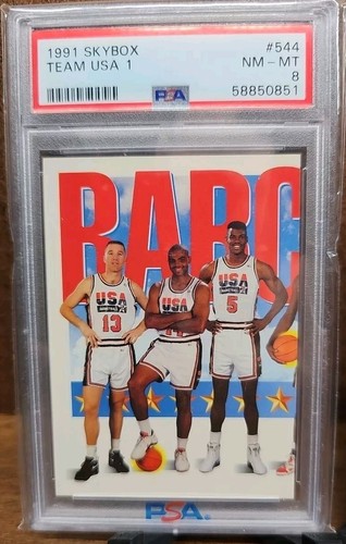 1991 Skybox Team USA Set - PSA 8 - #544 #545 #546 - Jordan / Bird / Pippen - Picture 3 of 8
