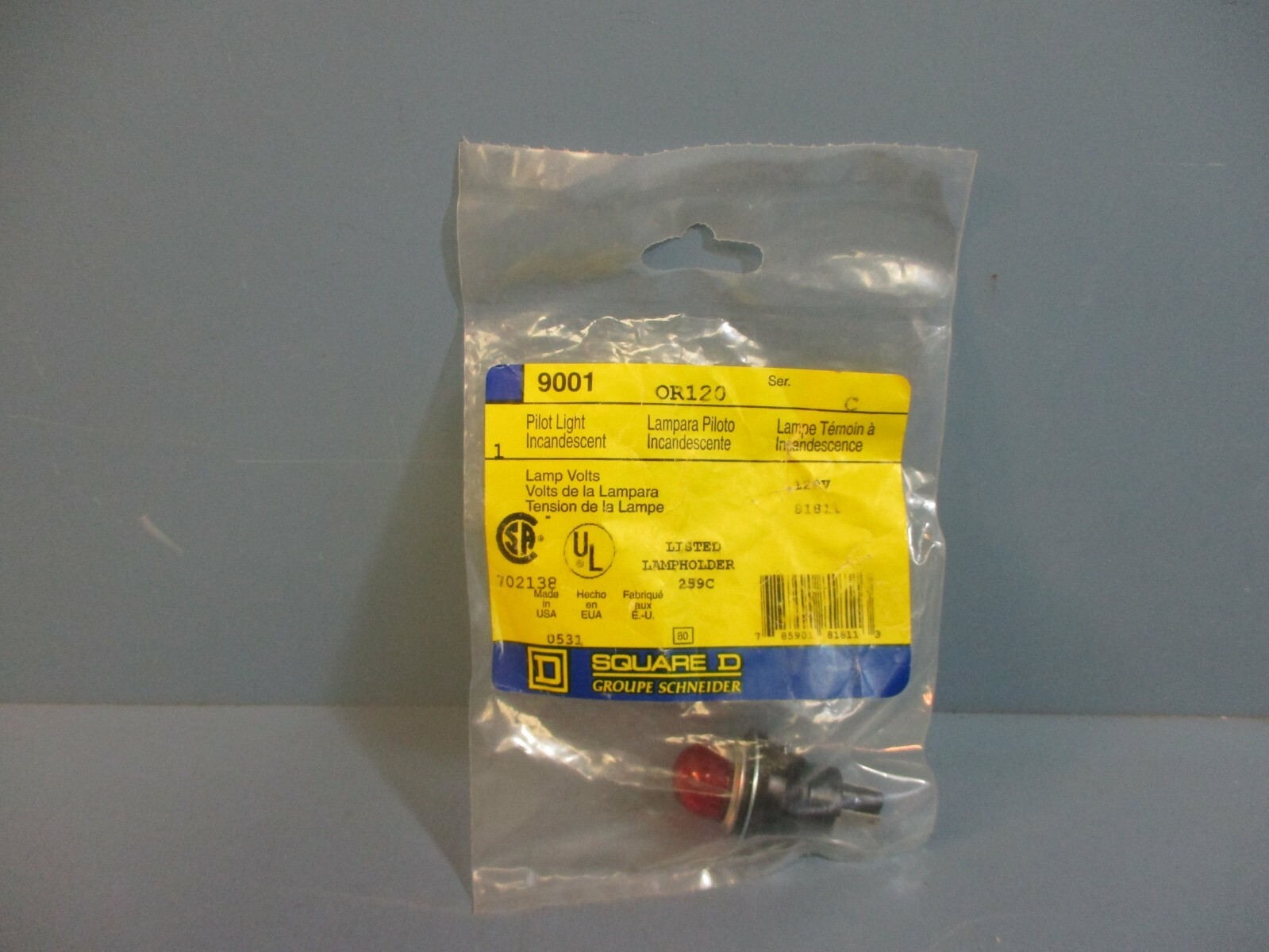 Square D OG120 Ser. C Pilot Light Incandescent RED 120V
