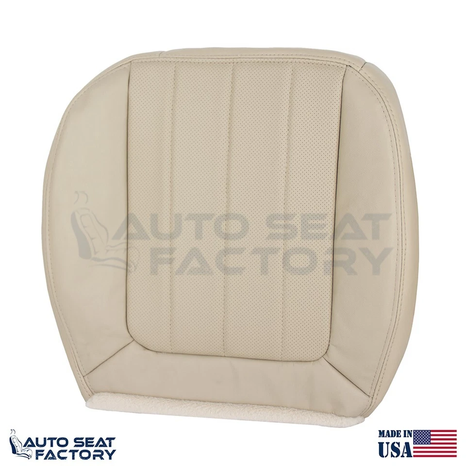 Cubierta de asiento de cuero tostado camel izquierda y derecha para Lincoln LS 2005 2006, perforada Foto 3 de 4