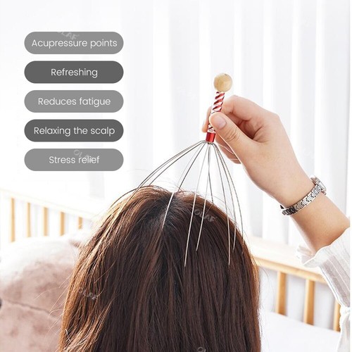 Octopus Head Massager Claw Scalp Stress Relief Relax Massage Head Scratcher - 第 2/28 張圖片