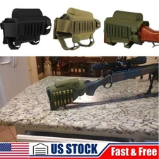 Tactical Rifle Buttstock Hunting Cheek Rest Pad Ammo Pouch with 7 Shells Holder