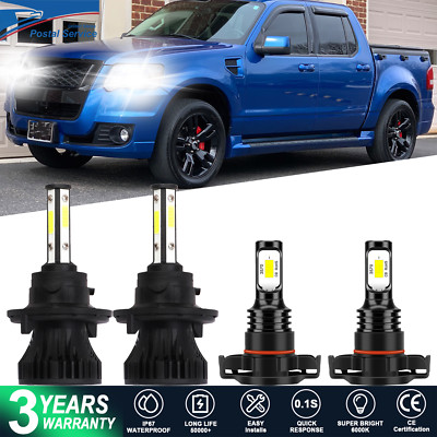 For Ford Explorer Trac Adrenalin 2008-2010 LED Headlights Fog Light Bulbs 4x new