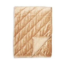 Hudson Park Collection Quilted Velvet Throw, Brown, 50″L x 70″W