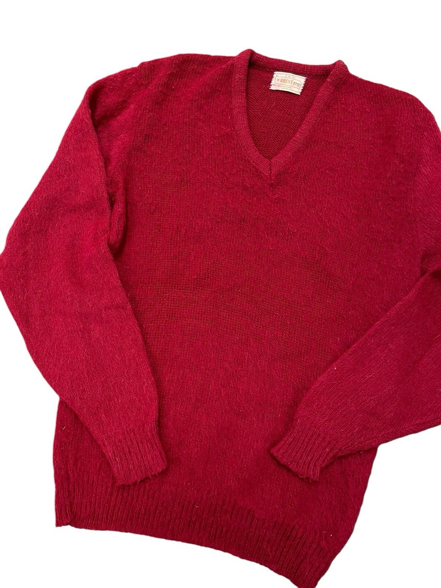 Vintage 60s Brent Mohair Knit Sweater Crimson Youth L Large Vintage 60s Brent Mohair Knit Sweater Crimson Youth L Large