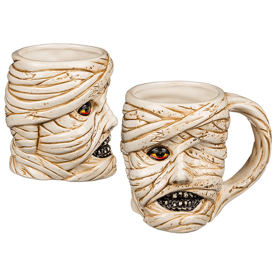 Kaffeebecher Mumie Halloween Grusel Deko Keramik Kaffeetasse Tasse