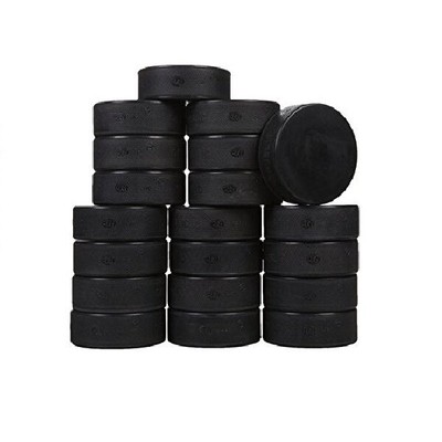 A&R Official Size & Weight Game / Practice Ice Hockey Pucks, Black - 20 Pack