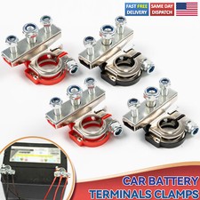Car Marine Top Post Battery Terminals Clamp Connectors Positive Negative Ends 4X