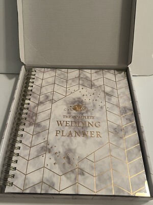 The Complete Wedding Planner Your Perfect Day Marble Gold Spiral Organizer NEW