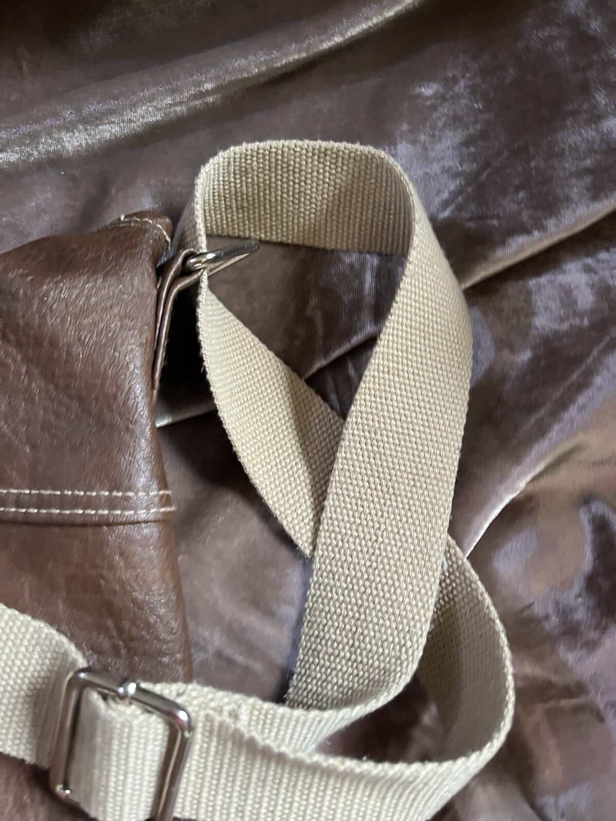 American Eagle canvas /LEATHER TYPE backpack/PURS… - image 11