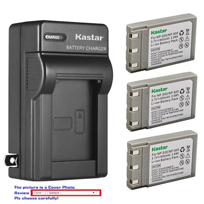 Kastar Battery AC Wall Charger for Konica Revio KD-500Z Revio KD-510Z Camera