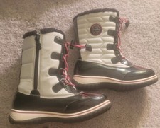 TOTES WINTER READY GIRLS "TOASTY" FAUX FUR SNOW BOOTS WHITE PINK ZIP US SIZE 2M