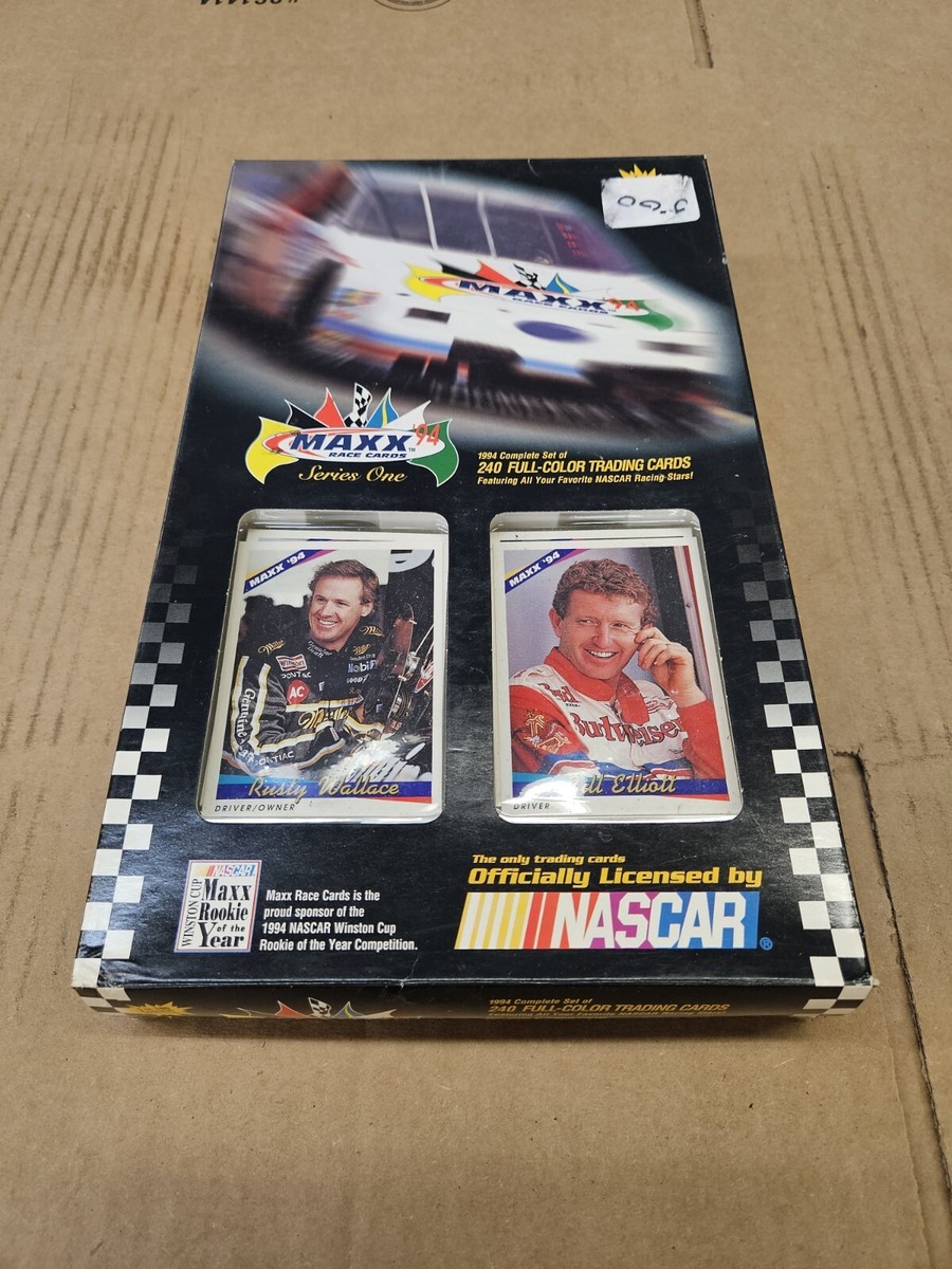 1994 NASCAR MAXX RACE CARDS, 240 FULL COLORED TRADING CARDS OF