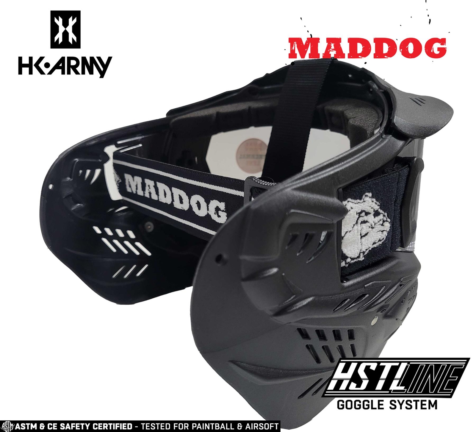 Maddog HK Army HSTL Paintball Mask Airsoft Goggle w/ Thermal Anti-Fog SMOKE Lens