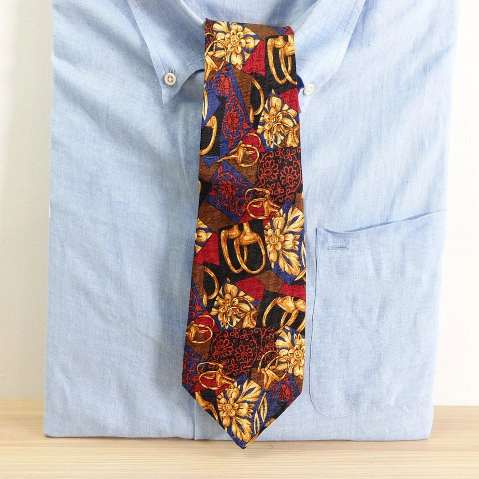 Corbata de cuello CELINE Paris para hombre traje de lujo vestido dorado museo artista barroco Foto 2 de 4