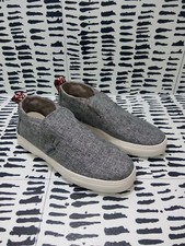 Hey Dude Peyton Linen Women Sz L7-Y5 Grey Black Slip On Casual Shoes Comfort