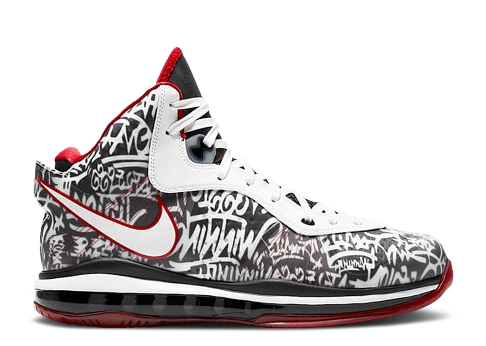 SAOLA Nike LeBron VIII 'GRAFFITI' DD8306 001 Nero Bianco Sport Rosso Nuove Uomo Taglia 9