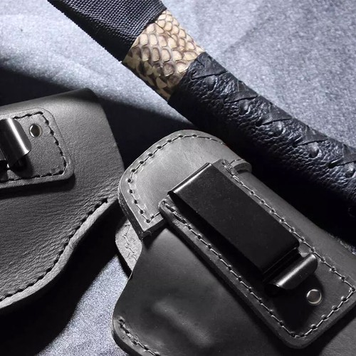 Leather IWB Gun Holster for Concealed Carry Right Hand Pistol Waist Belt Holster - Picture 4 of 8