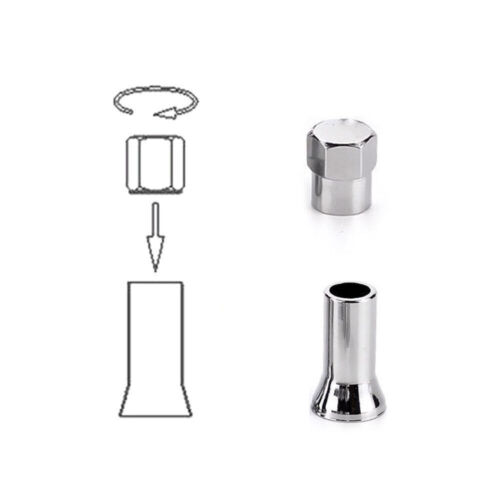 5Sets TR414 Chrome Car Truck Tire Wheel Tyre Valve Stem Hex Cap w/ Sleeve Covers - Picture 8 of 14