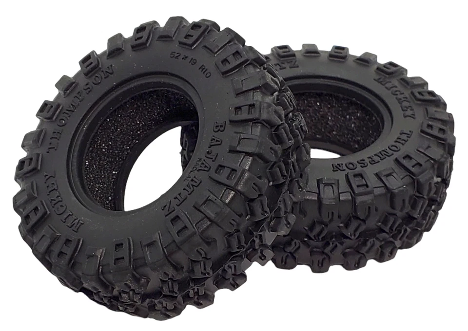 NHX RC All Terrain 1.0" Tires w/Alum Screw-Style Beadlock Wheels (4) Red SCX24 - Image 2 of 4