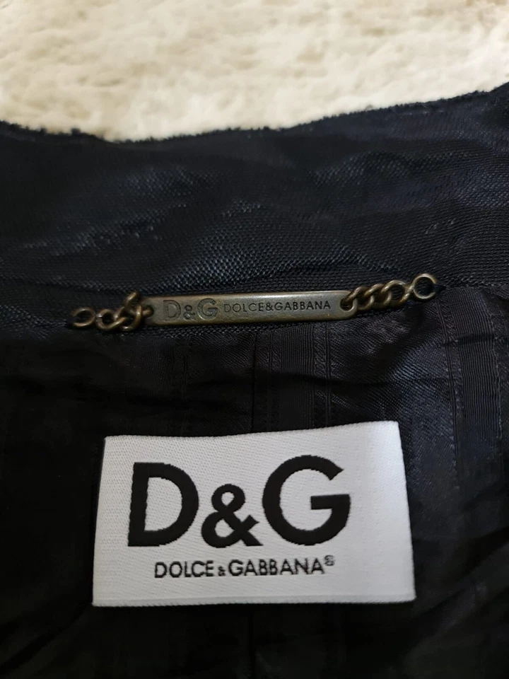 Abrigo largo de lana deshilachada de tweed Dolce & Gabbana multicolor talla 44 Foto 3 de 4