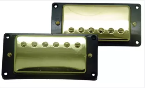 New Set HUMBUCKERS Noiseless 8.4/12.3K Gold Contour Black - Guitar - PROMO 2025