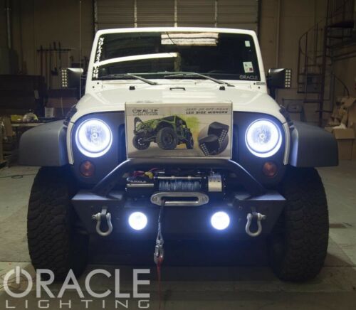 2007-2014 JEEP WRANGLER WHITE PLASMA HALO HEADLIGHT LIGHT KIT by ORACLE 2 Rings - Picture 4 of 7