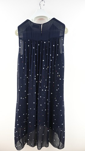 Megan Park beaded sleeveless tunic in french navy size 3/UK12 - Picture 7 of 9