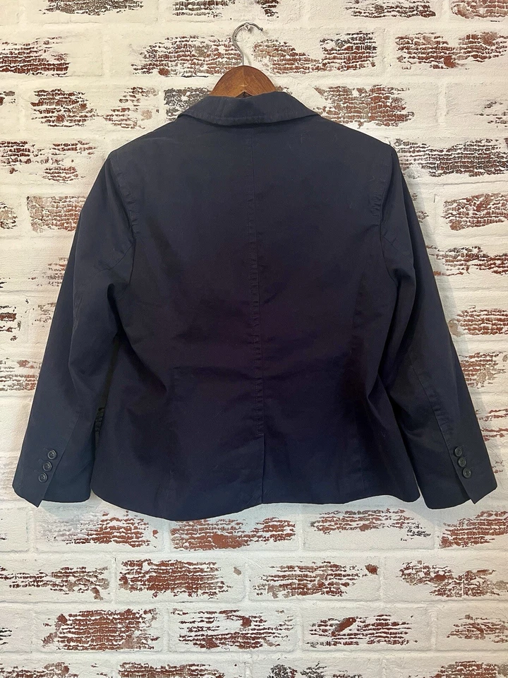 Vintage American Eagle Outfitters Blazer Navy Blue Cotton Polyester Lined Size L - Image 4 of 4