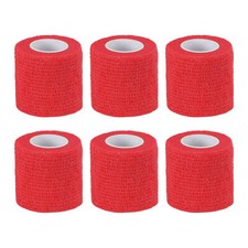 2" x 177" 6 Pcs Self Adhesive Bandage Wrap Elastic Self Tape Red