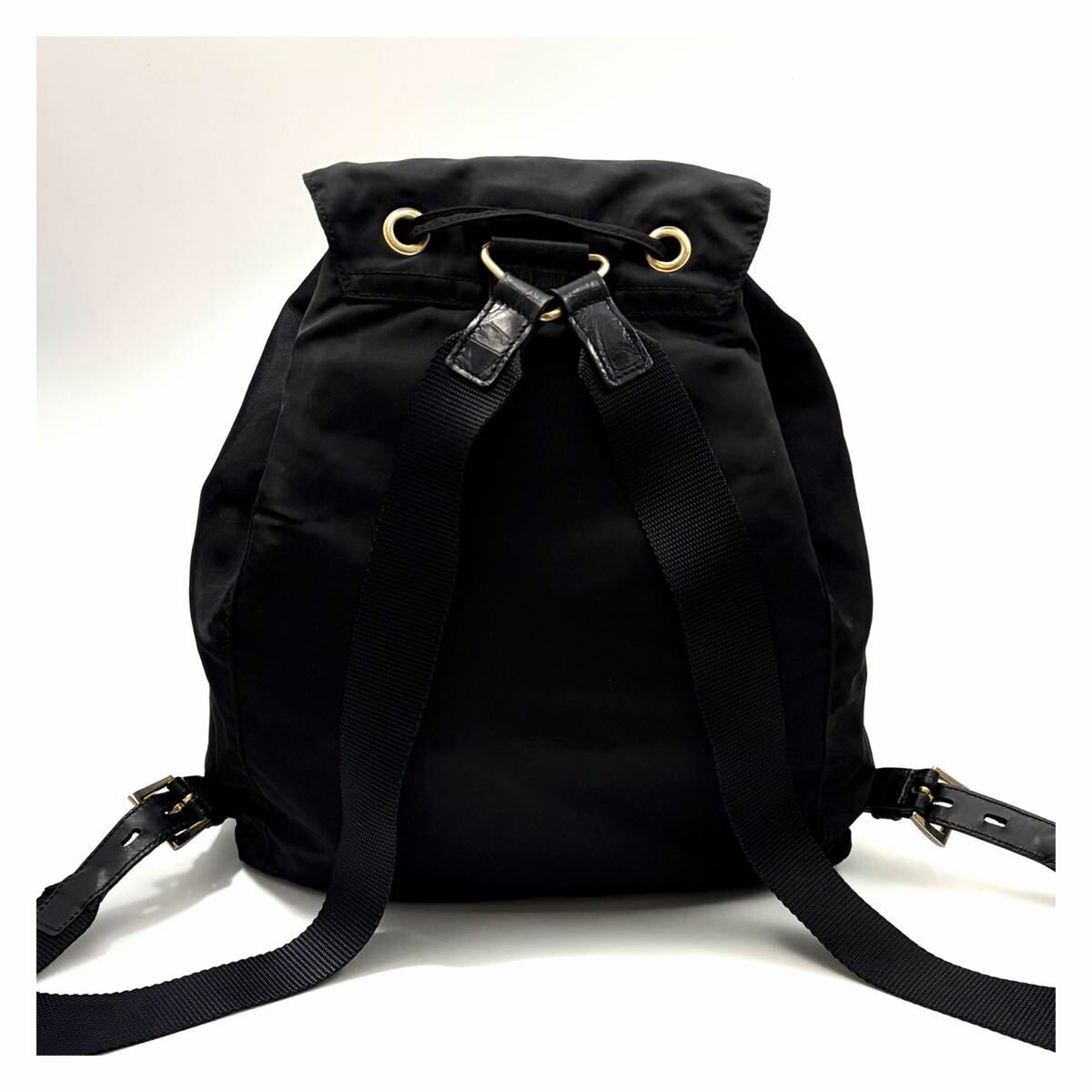 Rare PRADA Nylon Backpack Black Croco Backpack Black Unisex from japan thumbnail 3