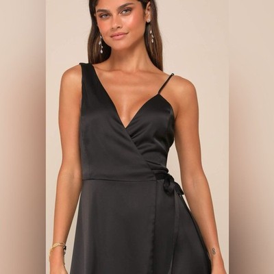 lulus black wedding guest dress Dress Party Short By Tash + Sophie In Black, Size: 1x main image 0