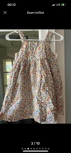 Bonpoint Girls Laly Bright Floral Midi Cotton Sleeveless Dress Size 8 Girls - Picture 6 of 9