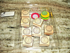 Stampin' Up! Circle of Friendship Wood Block Mounted Rubber Stamp Set 8 Retired