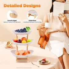3-Tier Fruit Bowl Serving Bowls with Stand Snack Dessert Cake Tray Plate Rack